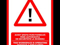 Placuta acest spatiu functioneaza fara autorizatie de securitate la incendiu